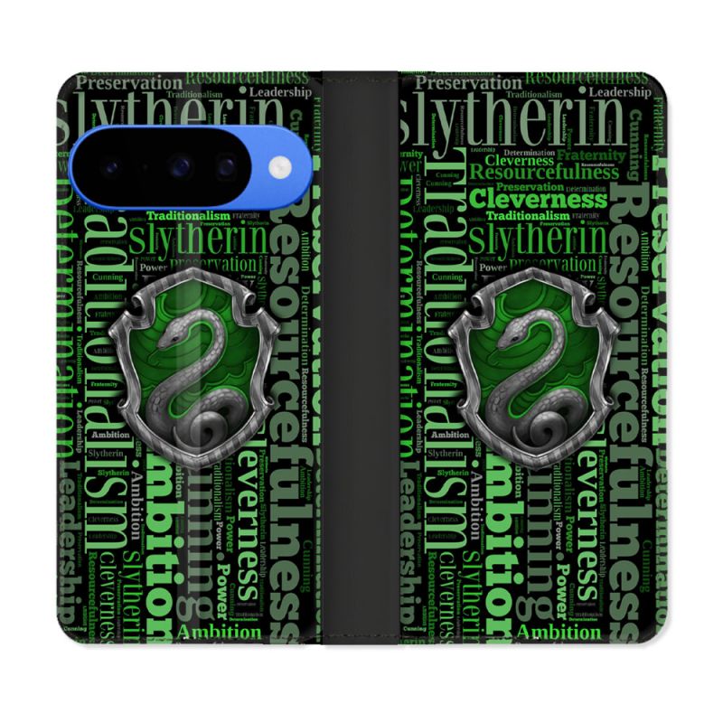 Housse cuir portefeuille Pour Google Pixel 10 Pro Harry Potter Serpentar
