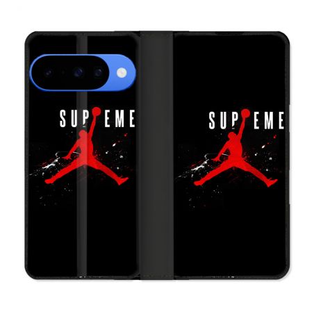 Housse cuir portefeuille Pour Google Pixel 10 Pro Jordan Supreme Noir