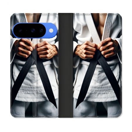 Housse cuir portefeuille Pour Google Pixel 10 Pro Kimono Ceinture