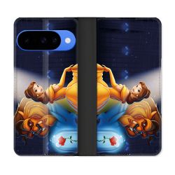 Housse cuir portefeuille Pour Google Pixel 10 Pro La Belle et La Bête