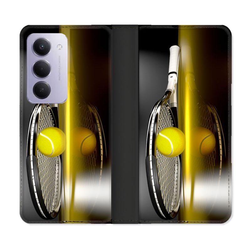 Housse cuir portefeuille Pour Xiaomi Redmi 15 4G Sport Tennis Reflet