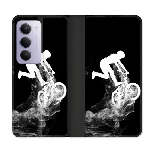 Housse cuir portefeuille Pour Xiaomi Redmi 15 4G Sport VTT Noir