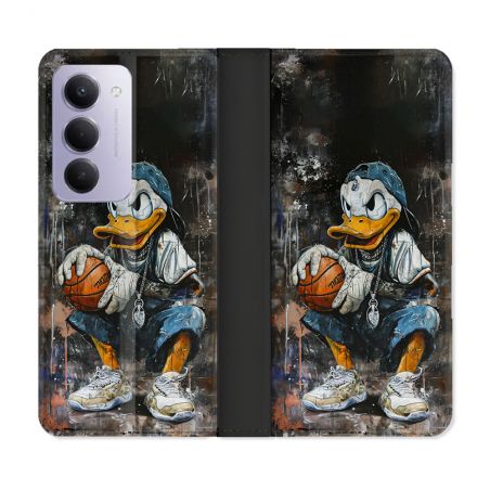 Housse cuir portefeuille Pour Xiaomi Redmi 15 4G Street Art Donald Duck