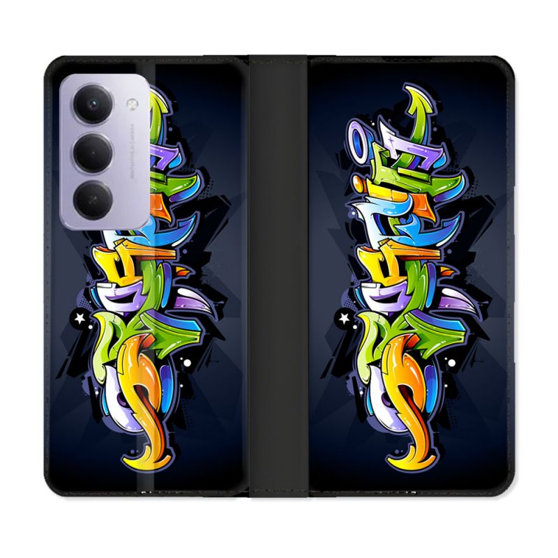 Housse cuir portefeuille Pour Xiaomi Redmi 15 4G Street Art Graffiti