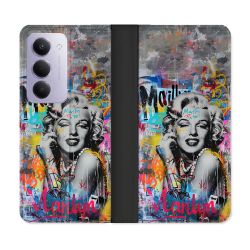 Housse cuir portefeuille Pour Xiaomi Redmi 15 4G Street Art Maryline Monroe