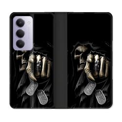 Housse cuir portefeuille Pour Xiaomi Redmi 15 4G Tete de Mort Your Next