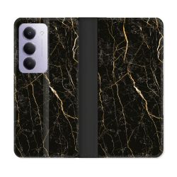 Housse cuir portefeuille Pour Xiaomi Redmi 15 4G Texture Marbre Noir