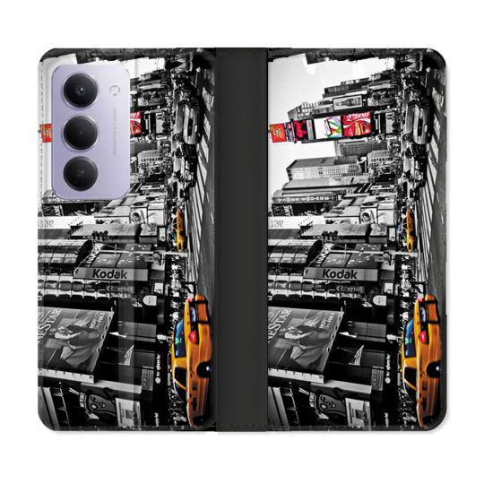 Housse cuir portefeuille Pour Xiaomi Redmi 15 4G Voyage Amerique USA New York Taxi