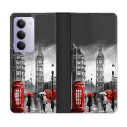 Housse cuir portefeuille Pour Xiaomi Redmi 15 4G Voyage Angleterre Londres Vintage