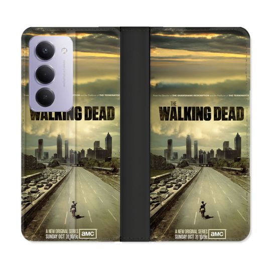 Housse cuir portefeuille Pour Xiaomi Redmi 15 4G Walking Dead