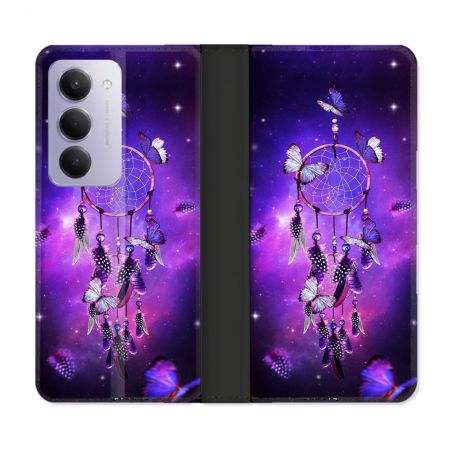 Housse cuir portefeuille Pour Xiaomi Redmi 15 4G Zen Attrape Reve Papillon