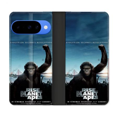Housse cuir portefeuille Pour Google Pixel 10 Pro La Planete Des Singes