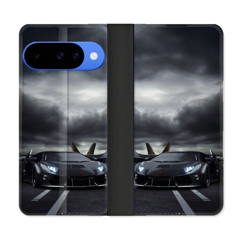 Housse cuir portefeuille Pour Google Pixel 10 Pro Lamborghini Avion