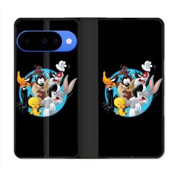 Housse cuir portefeuille Pour Google Pixel 10 Pro Looney Tunes