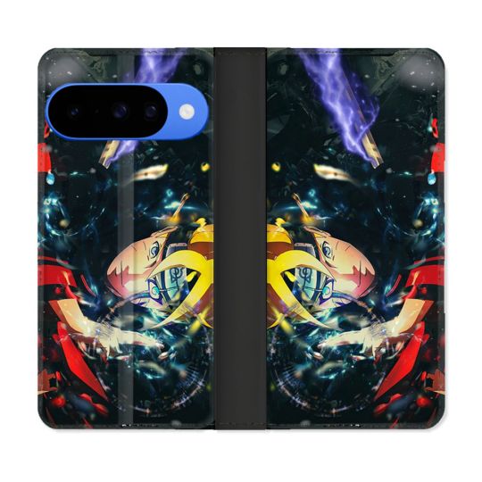 Housse cuir portefeuille Pour Google Pixel 10 Pro Manga Boruto Eclair