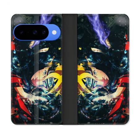 Housse cuir portefeuille Pour Google Pixel 10 Pro Manga Boruto Eclair