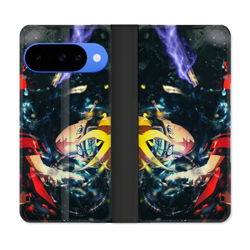 Housse cuir portefeuille Pour Google Pixel 10 Pro Manga Boruto Eclair