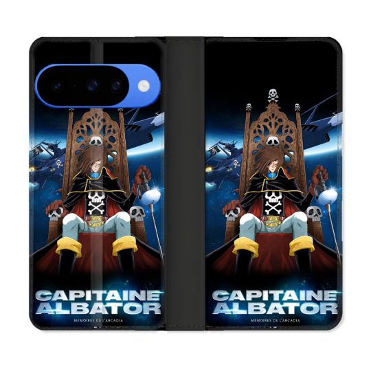Housse cuir portefeuille Pour Google Pixel 10 Pro Manga Capitaine Albator