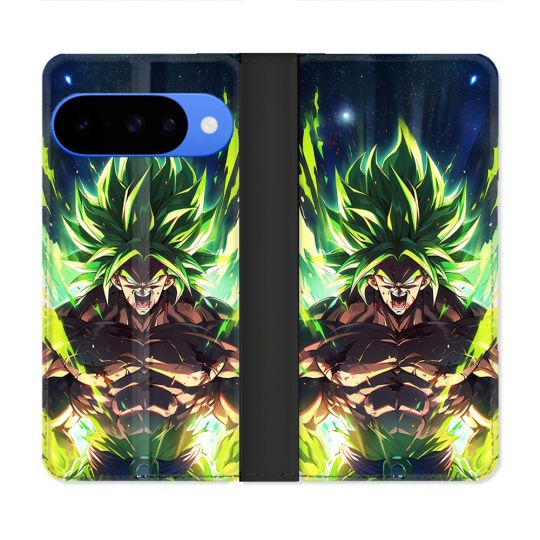 Housse cuir portefeuille Pour Google Pixel 10 Pro Manga Dragon Ball Broly