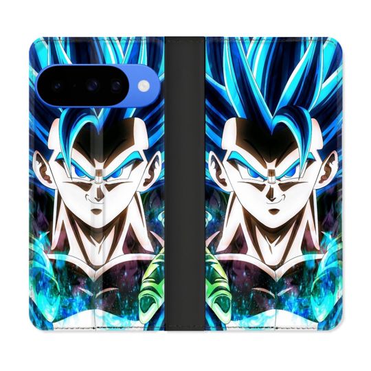 Housse cuir portefeuille Pour Google Pixel 10 Pro Manga Dragon Ball Gogeta Visage