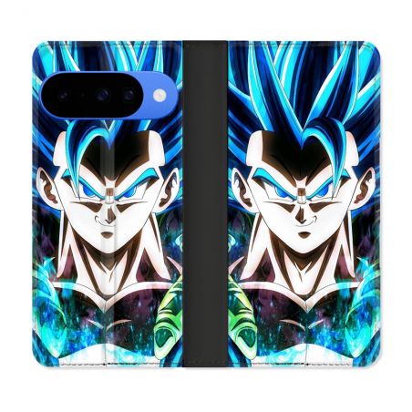 Housse cuir portefeuille Pour Google Pixel 10 Pro Manga Dragon Ball Gogeta Visage