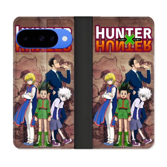 Housse cuir portefeuille Pour Google Pixel 10 Pro Manga Hunter X Hunter Vintage