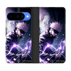 Housse cuir portefeuille Pour Google Pixel 10 Pro Manga Jujutsu Kaisen Gojo Saturo