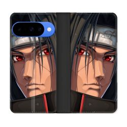 Housse cuir portefeuille Pour Google Pixel 10 Pro Manga Naruto Itachi Visage
