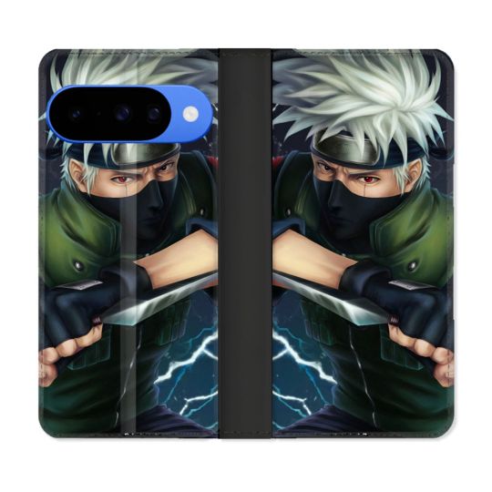 Housse cuir portefeuille Pour Google Pixel 10 Pro Manga Naruto Kakashi