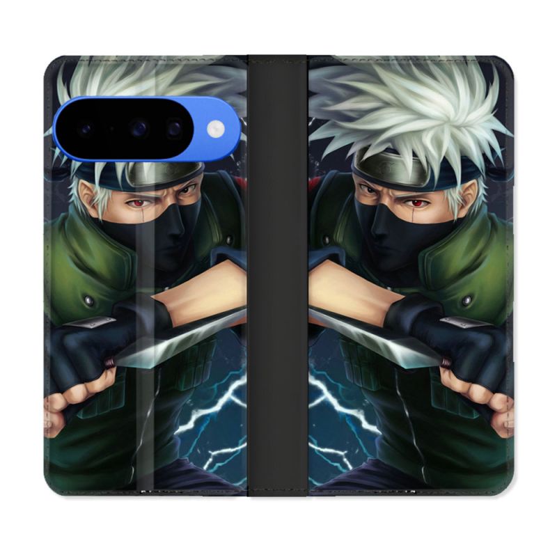 Housse cuir portefeuille Pour Google Pixel 10 Pro Manga Naruto Kakashi