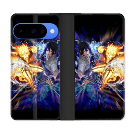 Housse cuir portefeuille Pour Google Pixel 10 Pro Manga Naruto VS