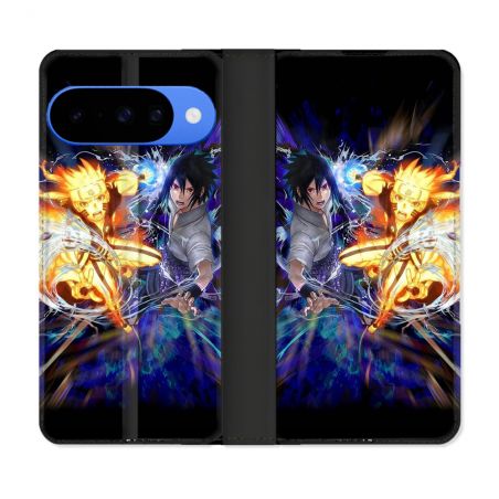 Housse cuir portefeuille Pour Google Pixel 10 Pro Manga Naruto VS