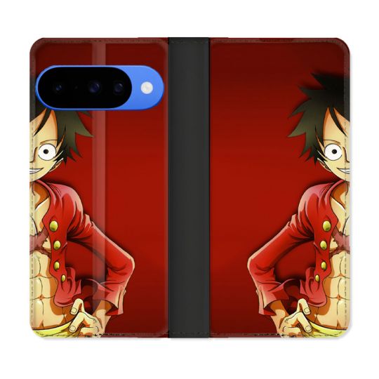 Housse cuir portefeuille Pour Google Pixel 10 Pro Manga One Piece Luffy