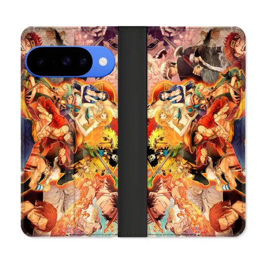 Housse cuir portefeuille Pour Google Pixel 10 Pro Manga One Piece Nakama