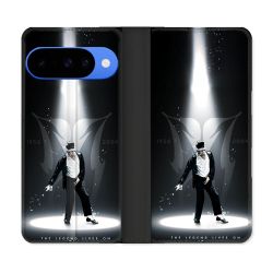 Housse cuir portefeuille Pour Google Pixel 10 Pro Michael Jackson Noir