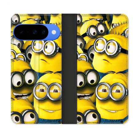 Housse cuir portefeuille Pour Google Pixel 10 Pro Minions Groupe