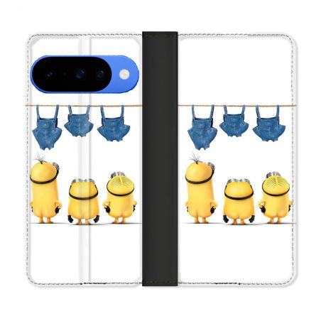 Housse cuir portefeuille Pour Google Pixel 10 Pro Minions Nus
