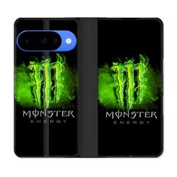 Housse cuir portefeuille Pour Google Pixel 10 Pro Monster Energy Vert