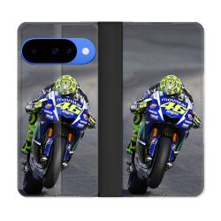 Housse cuir portefeuille Pour Google Pixel 10 Pro Moto Course GP Wheeling 46