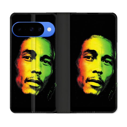 Housse cuir portefeuille Pour Google Pixel 10 Pro Musique Bob Marley 2