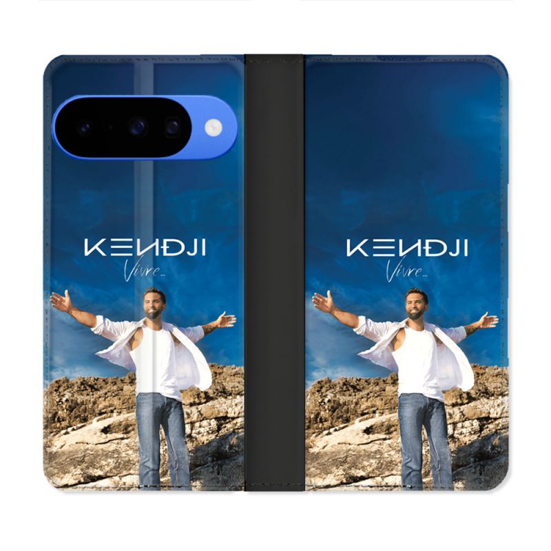 Housse cuir portefeuille Pour Google Pixel 10 Pro Musique Kendji