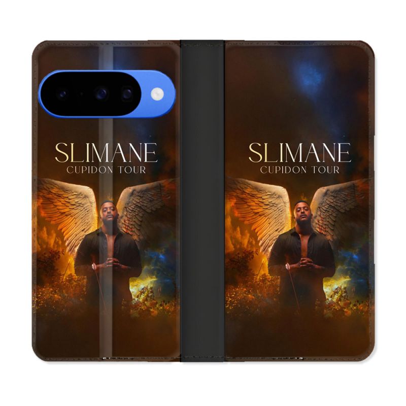 Housse cuir portefeuille Pour Google Pixel 10 Pro Musique Slimane Ange