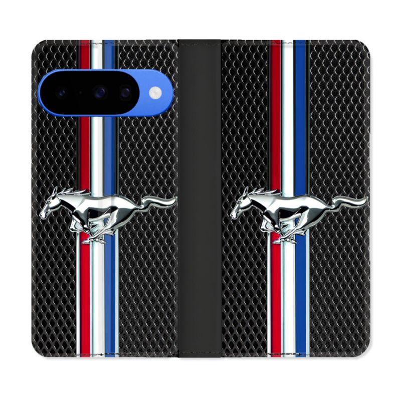 Housse cuir portefeuille Pour Google Pixel 10 Pro Mustang