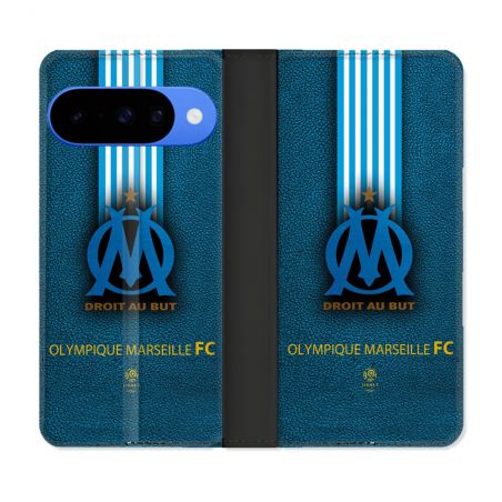 Housse cuir portefeuille Pour Google Pixel 10 Pro Olympique Marseille OM Bande
