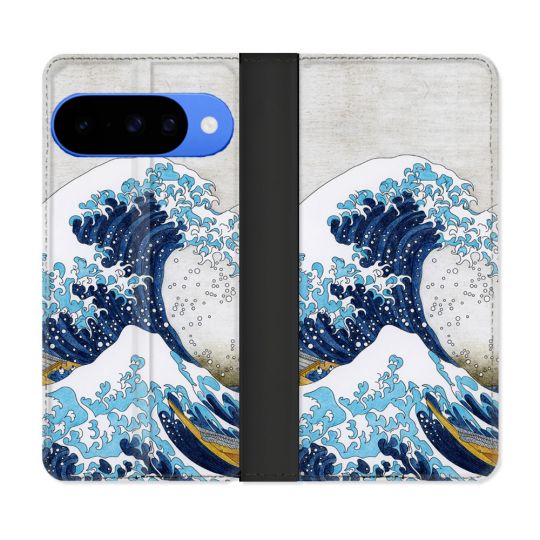 Housse cuir portefeuille Pour Google Pixel 10 Pro Peinture La Grande Vague