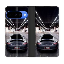 Housse cuir portefeuille Pour Google Pixel 10 Pro Porsche 911