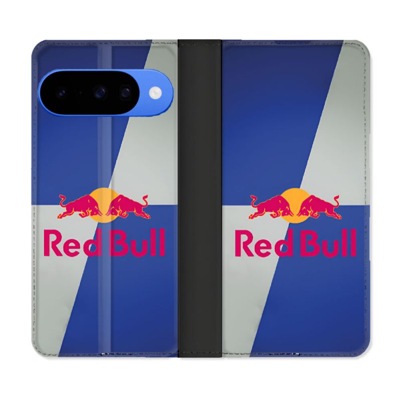 Housse cuir portefeuille Pour Google Pixel 10 Pro Red Bull Classique