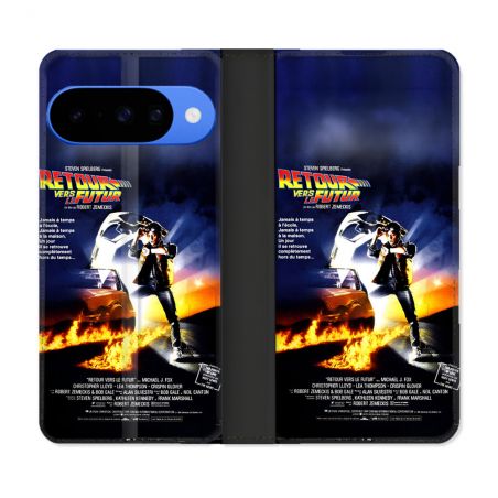 Housse cuir portefeuille Pour Google Pixel 10 Pro Retour Vers Le Futur Affiche