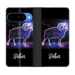 Housse cuir portefeuille Pour Google Pixel 10 Pro Signe Zodiaque 2 Bélier