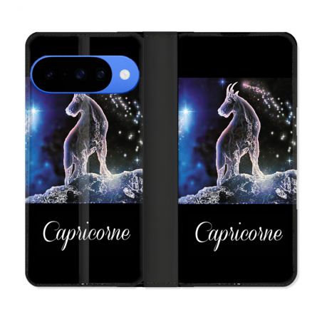 Housse cuir portefeuille Pour Google Pixel 10 Pro Signe Zodiaque 2 Capricorne